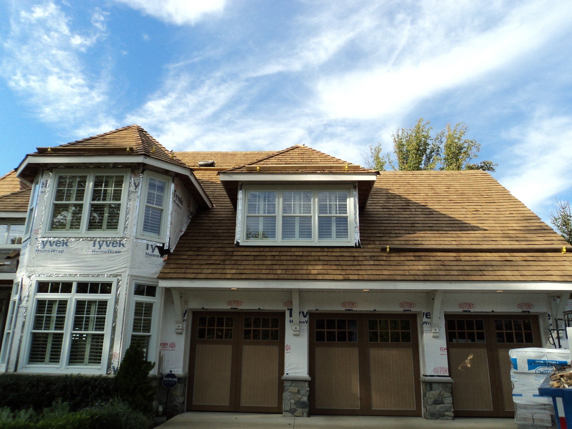 Front View: Completed Wood Shingle Roof