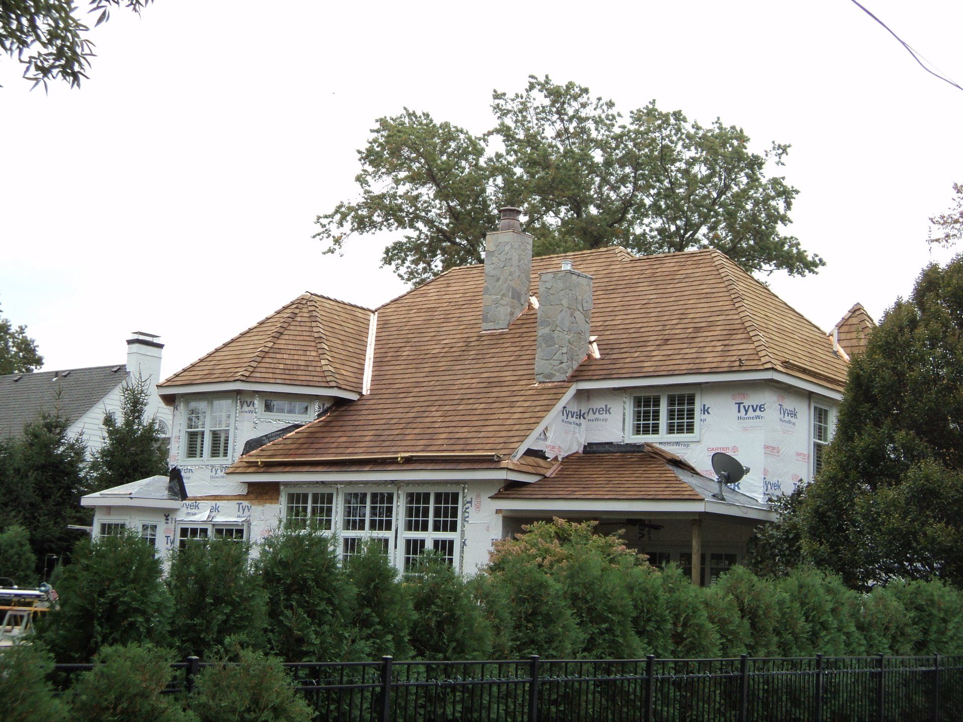 Rear View: Completed Wood Shingle Roof