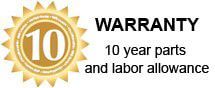 There is a warranty for 10 year parts and labor allowance.