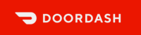 The doordash logo is on a red background.