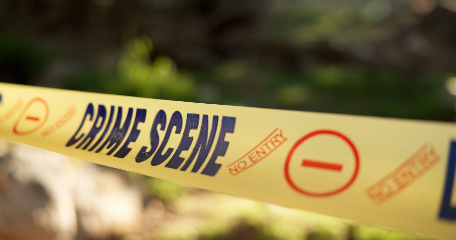 Yellow crime scene tape with