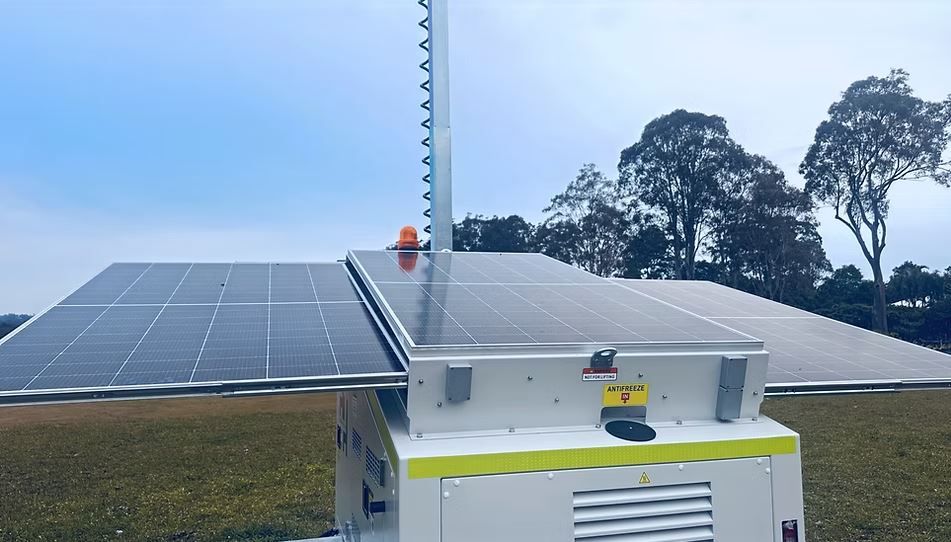 Solar Panel Array on a Mobile Unit — Hannant Plant Hire In Robina, QLD