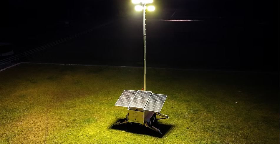 A Solar-powered Mobile Lighting Unit Illuminates — Hannant Plant Hire In Robina, QLD