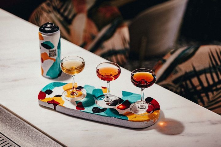 tray with cocktail
