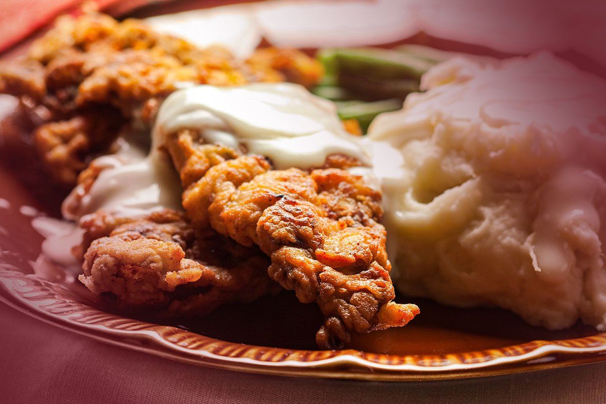 Country Fried Chicken, Mashed Potatoes, Gravy, Vegetable Medley
