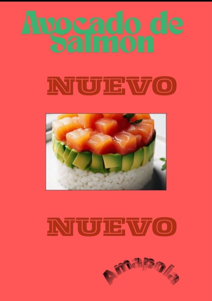 An advertisement for avocado de salmon nuevo nuevo