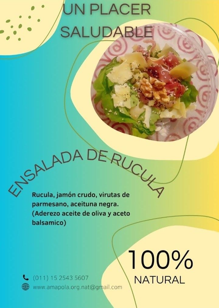 Un anuncio de una ensalada 100% natural.