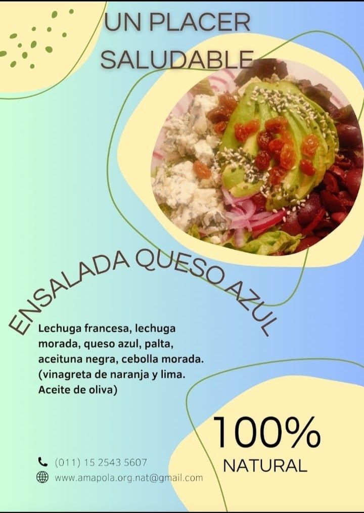 Un anuncio de una ensalada 100% natural.