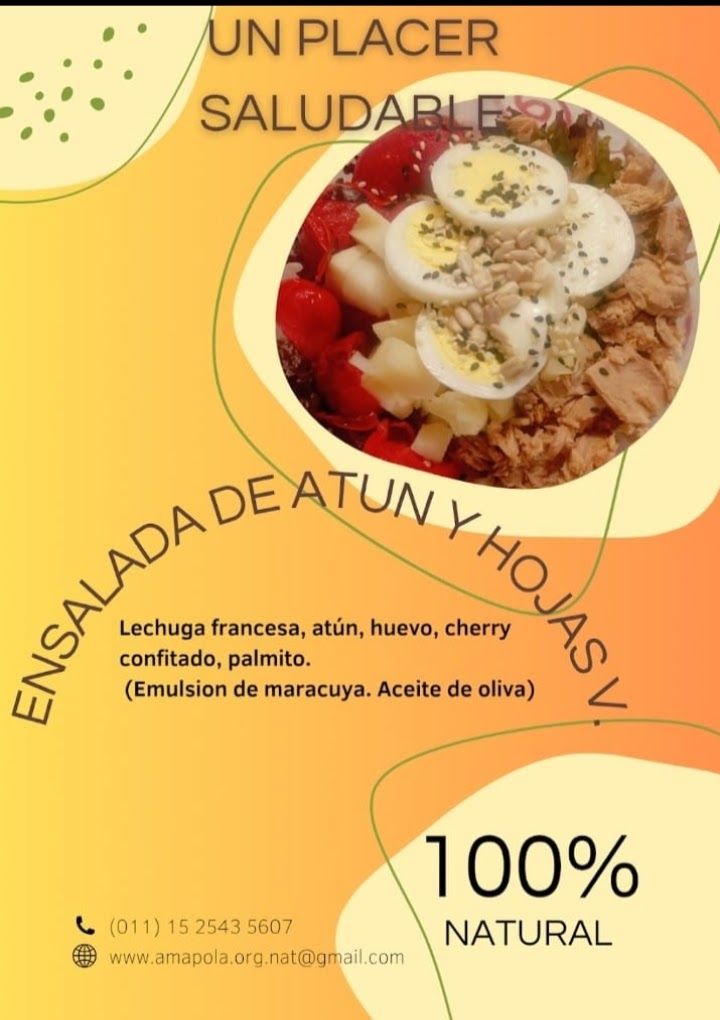 Un anuncio de una ensalada 100% natural.