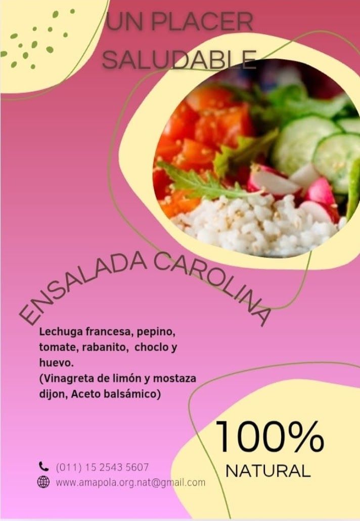 Un volante de ensalada carolina 100% natural