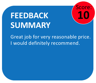 Five Star Service - Well Done Team.