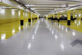 Expert industrial cleaning of car park ceilings, wall, floors and staircases.