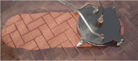 High pressure cleaning pavers combined with mould removers.