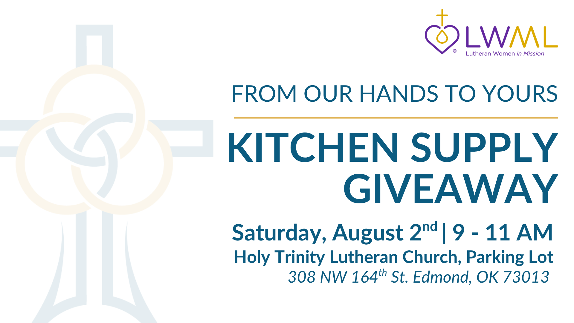 A poster that says donate kitchen items on it
