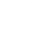 A white logo for amplify abundance on a white background.