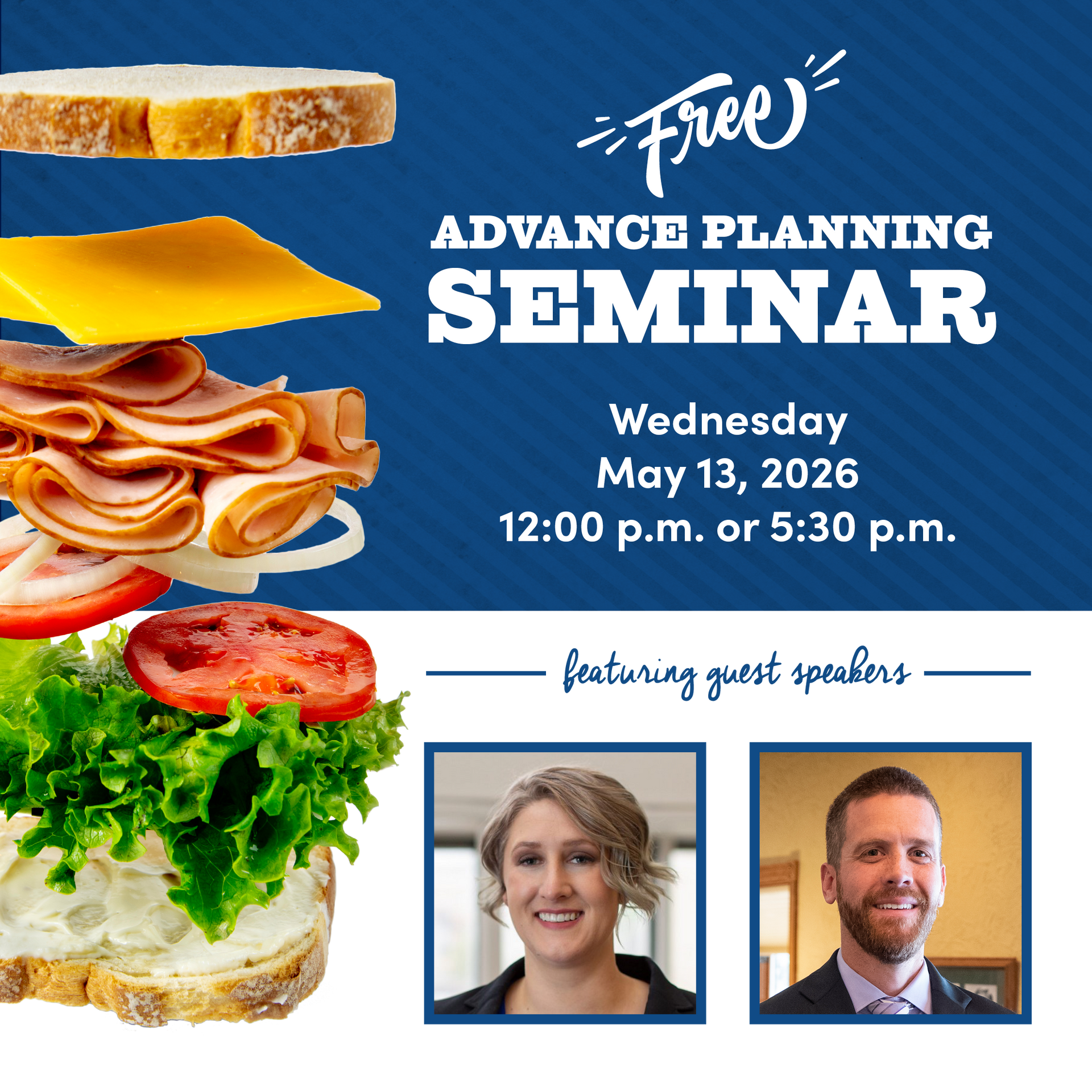 a plate of sandwiches on a table with the words lunch & learn on it