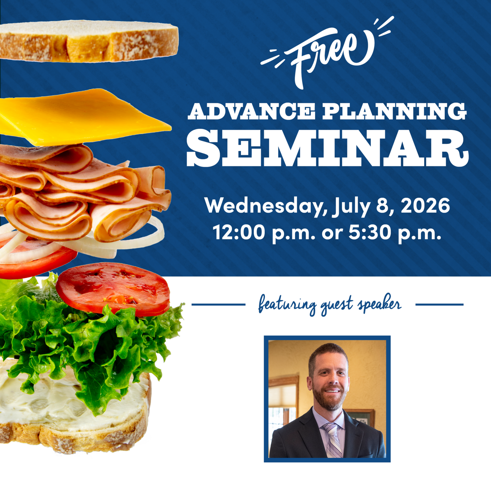 a plate of sandwiches on a table with the words lunch & learn on it
