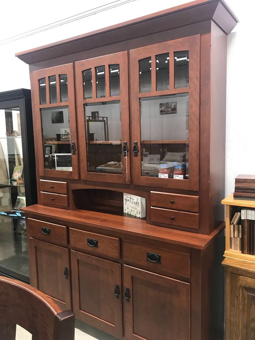 Cabinet With Glass Doors — Pleasureville, KY — Schrock's Country Kitchens & Furniture