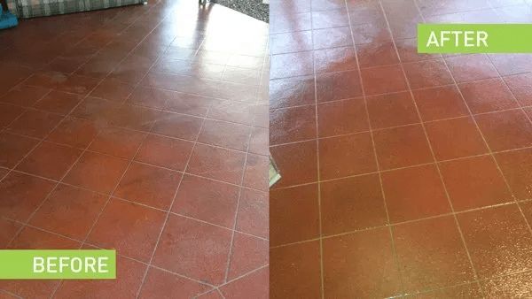 A Before and After Photo of a Tiled Floor — The Tile & Stone Specialists in Peregian Beach, QLD