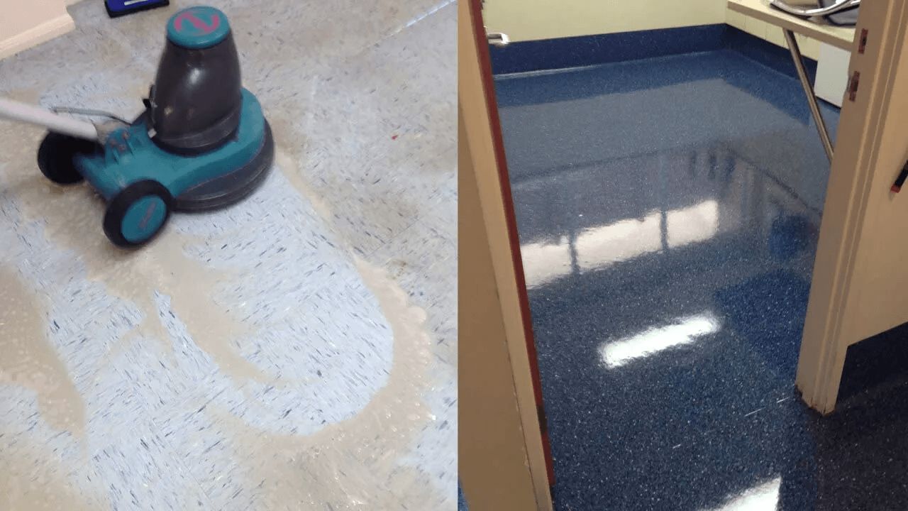 A Vacuum Cleaner is Being Used to Clean a Tile Floor — The Tile & Stone Specialists in Peregian Beach, QLD