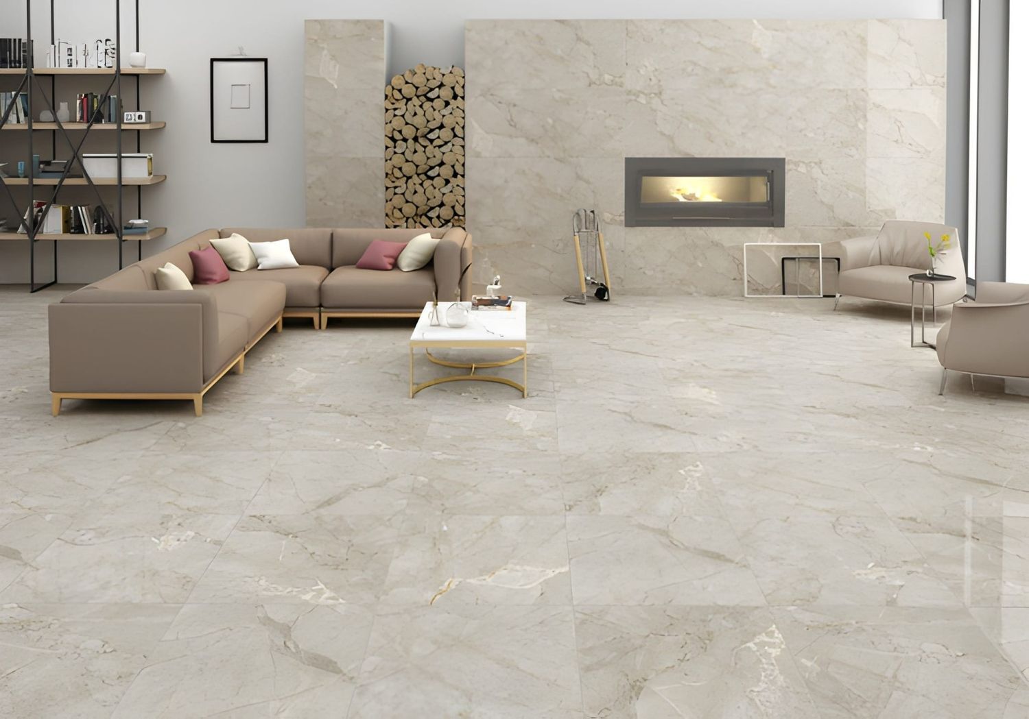 A Living Room with A Couch and Table — The Tile & Stone Specialists in Peregian Beach, QLD