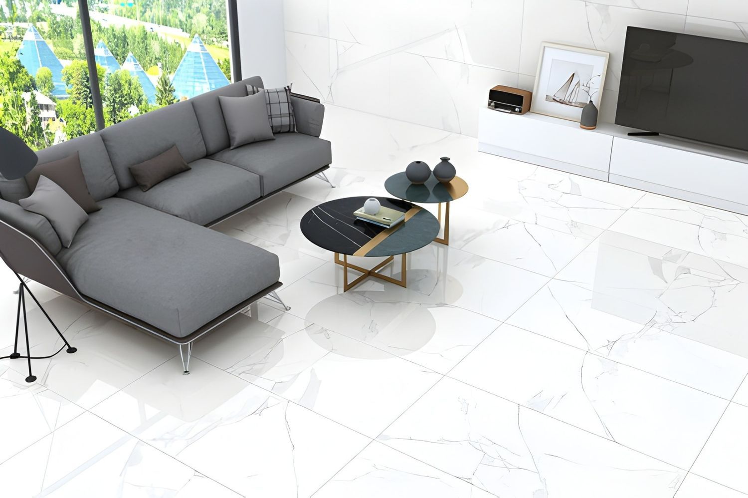 A Living Room with A Couch — The Tile & Stone Specialists in Peregian Beach, QLD