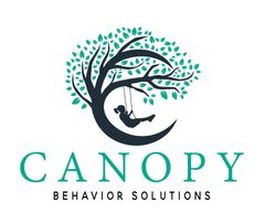The logo for canopy behavior solutions shows a person sitting on a swing in a tree.