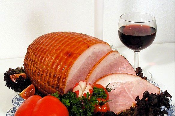 wine and ham