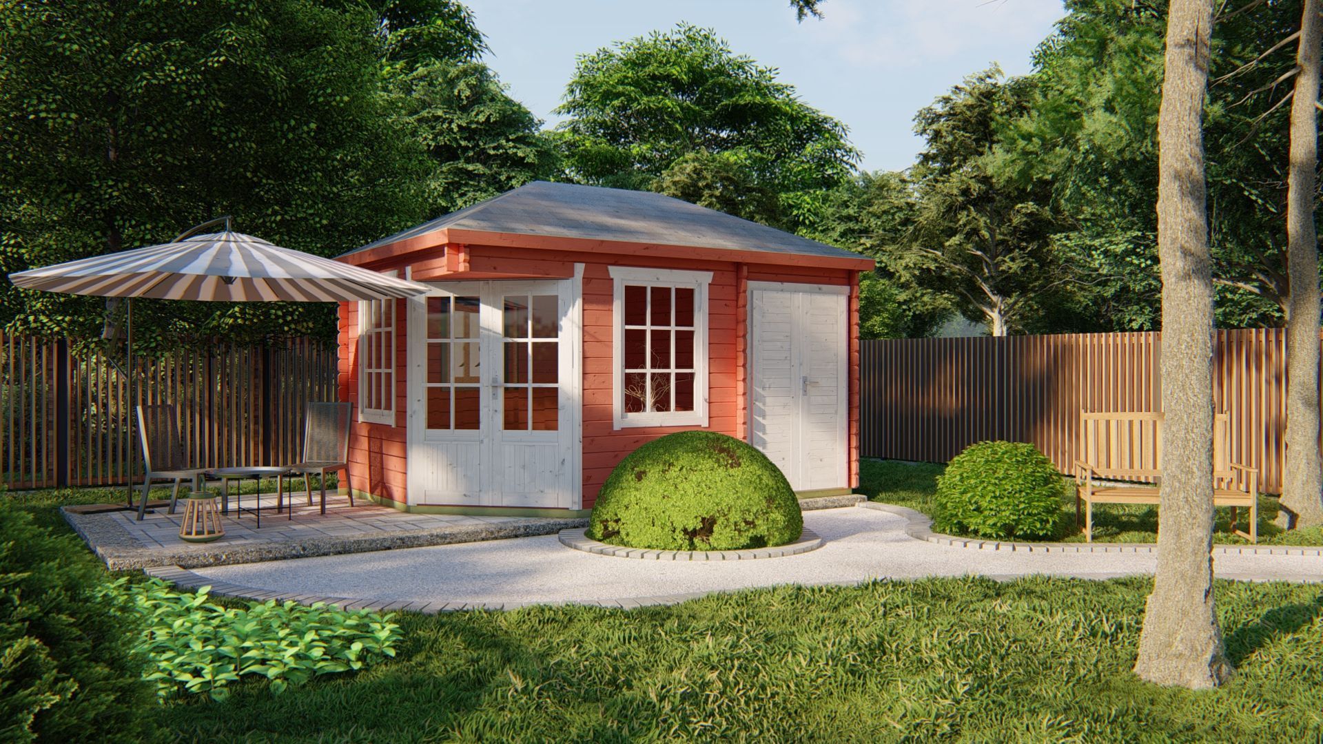 Blockhaus - Gartenhaus Agnes | 44mm | Fichte unbehandelt
