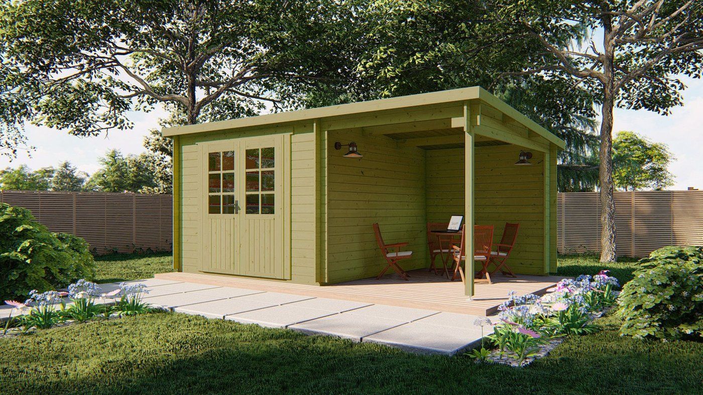 Blokhut Dora Groen Geimpregneerd 500x300x217cm