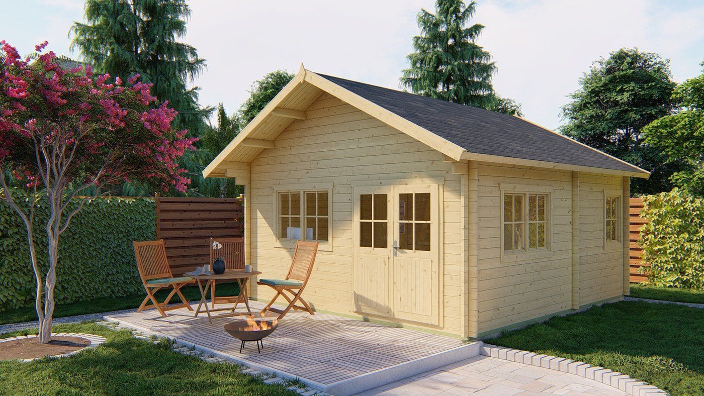 Blokhut Llanes Onbehandeld 490x580x358cm