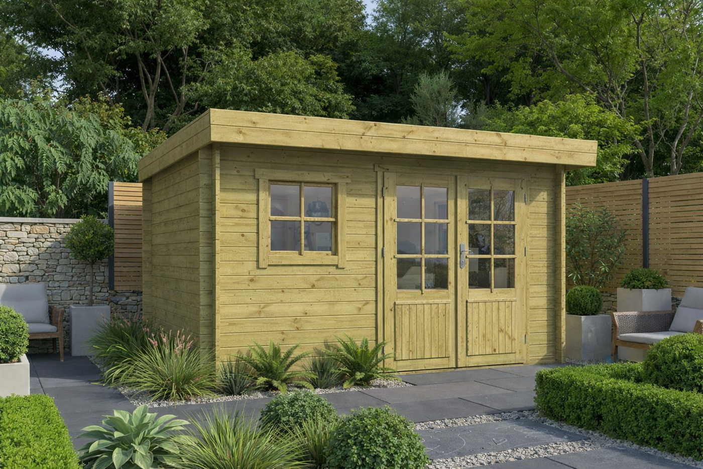 Blokhut Marta Groen 360x300cm