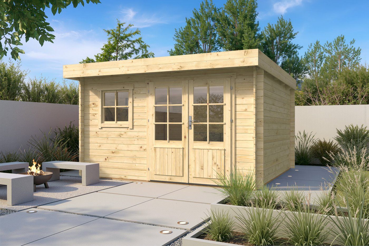 Blokhut Greta Onbehandeld 360x360cm