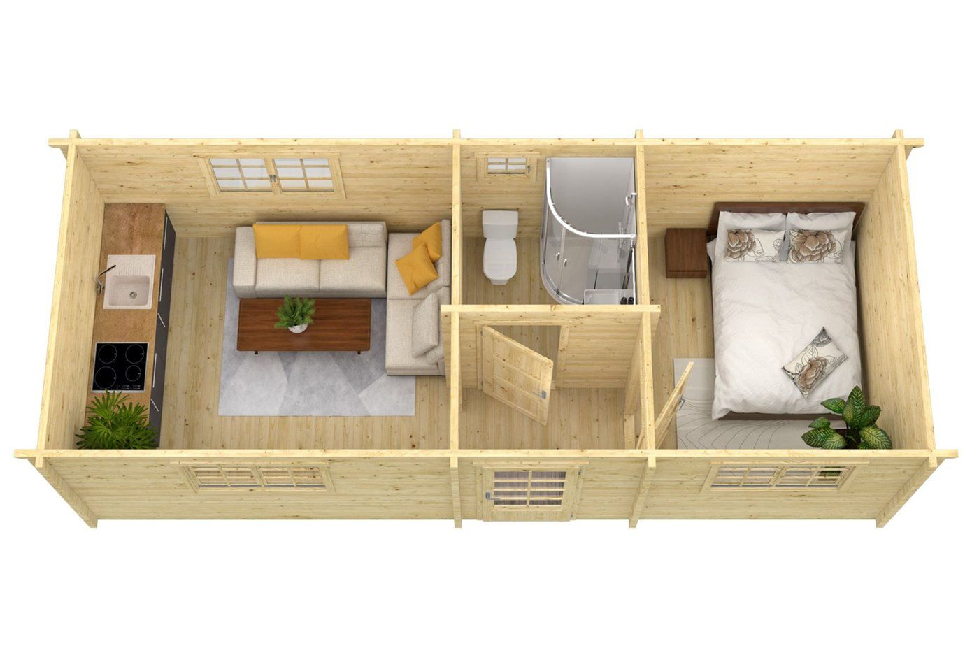 Blokhut Ava Onbehandeld 844x347x270cm