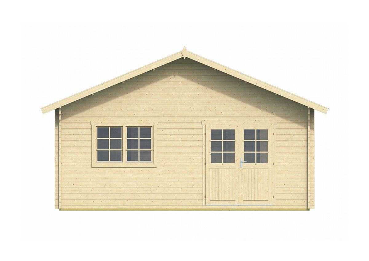 Blokhut Big Llanes Onbehandeld 590x580x358cm