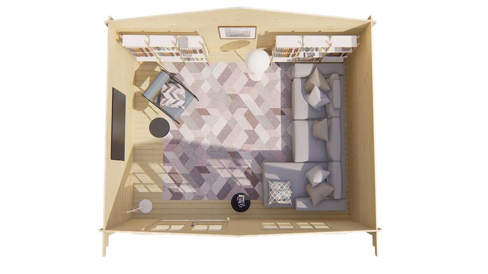 Blokhut Toledo Onbehandeld 500x420x239cm