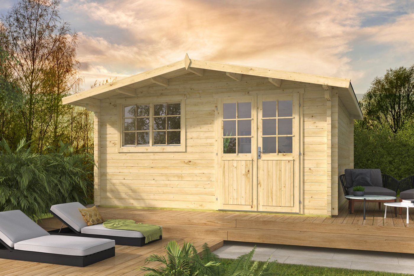 Blokhut Dingle Onbehandeld 500x550x270cm