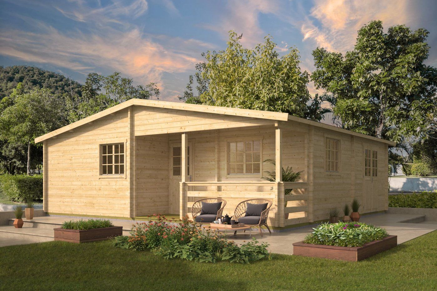 Blokhut Fuerteventura Onbehandeld 941x848x317cm