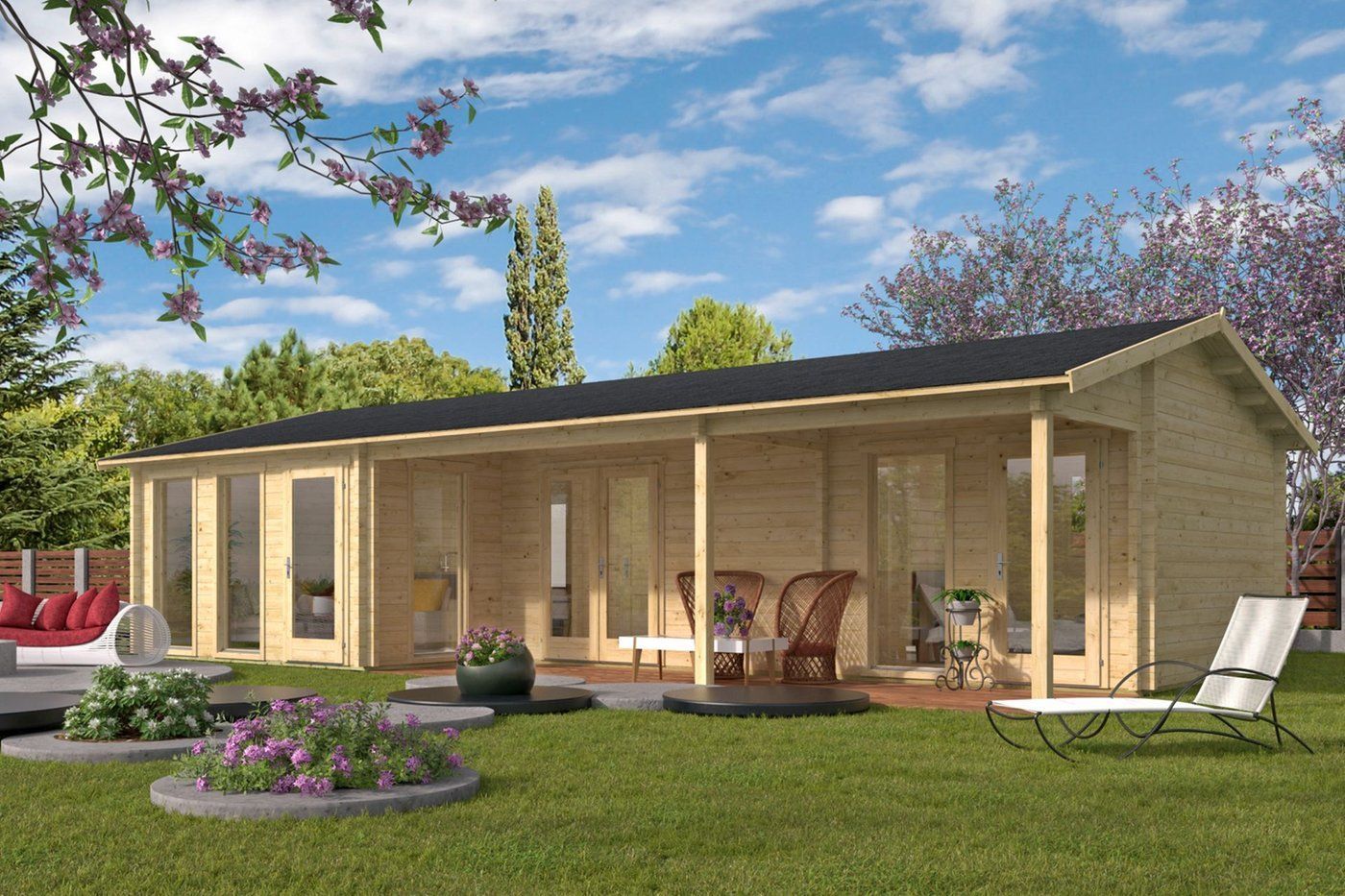 Blokhut Letterkenny Onbehandeld 1120x595x304cm