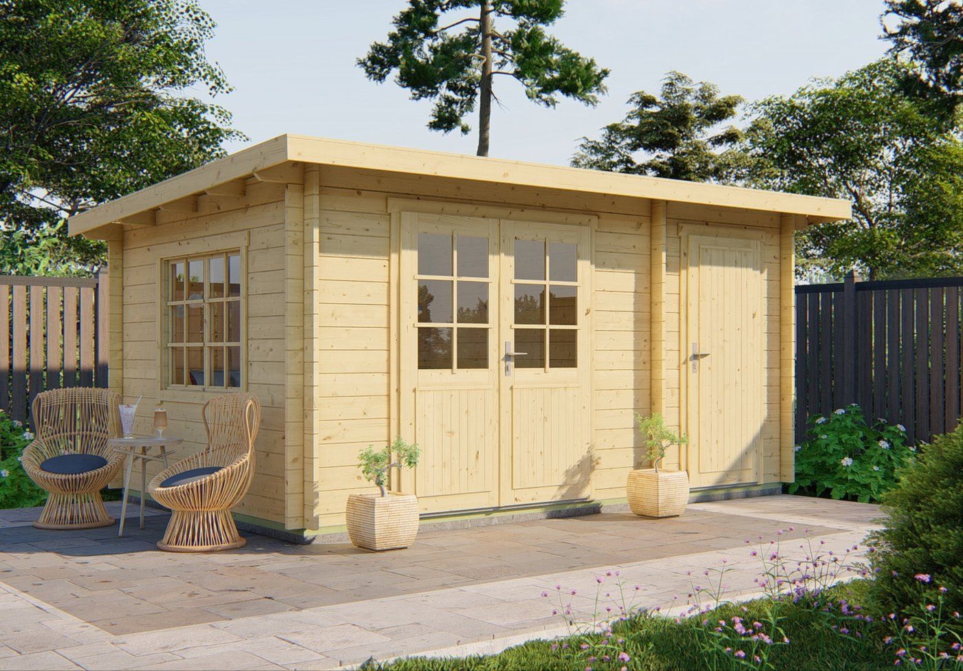 Blokhut Santander Onbehandeld 312x450x216cm