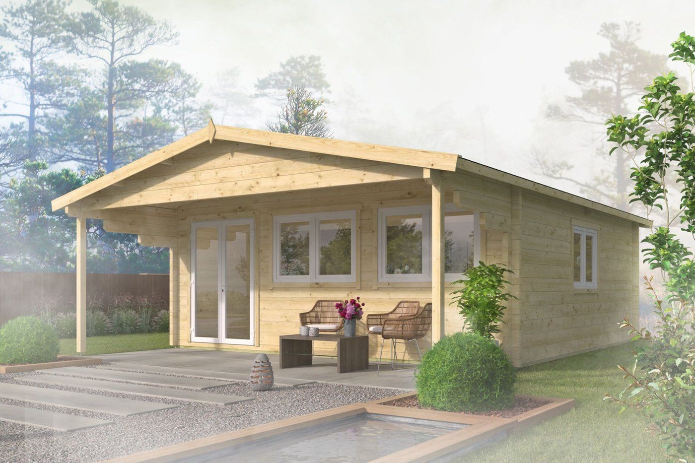 Blokhut Rune Onbehandeld 595x775x277cm