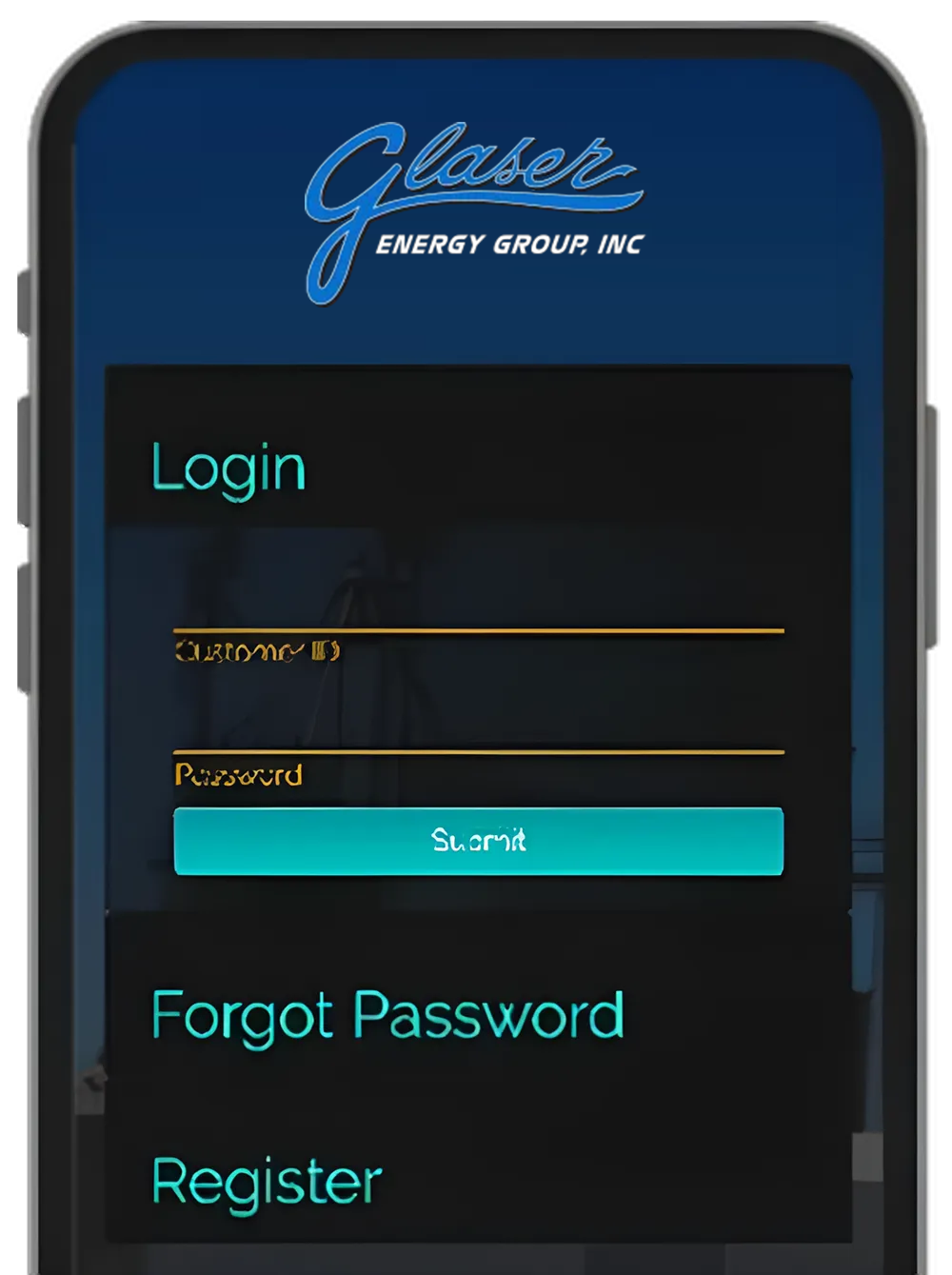 A cell phone with a login page on it.