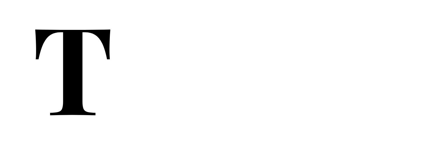 A black letter t on a white background.