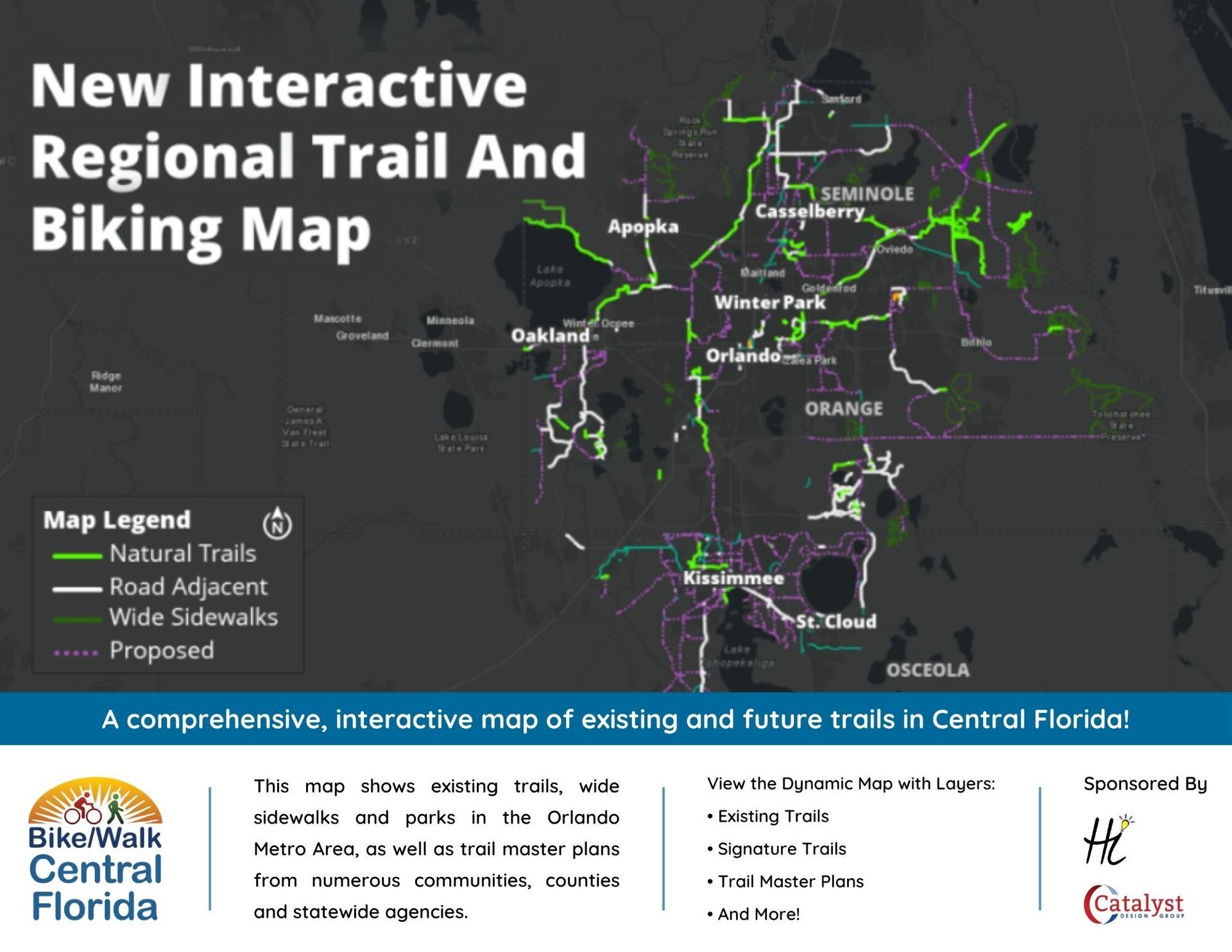 Interactive regional trail map