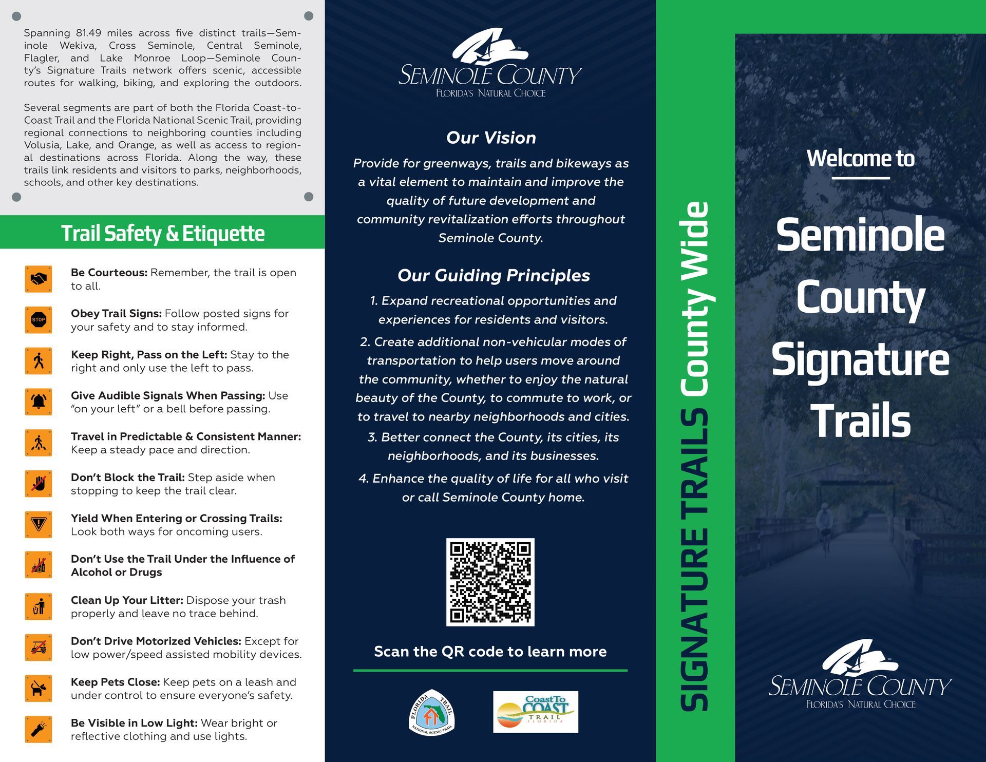 Seminole County Signature Trail Map Trifold Brochure - Flagler Trail (Outside)