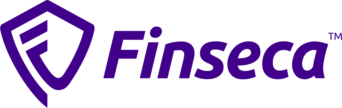 Purple Finseca logo with a shield-shaped graphic and the word
