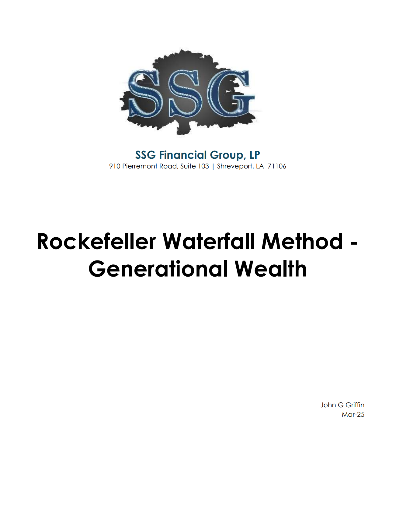 Document cover: SSG logo, 