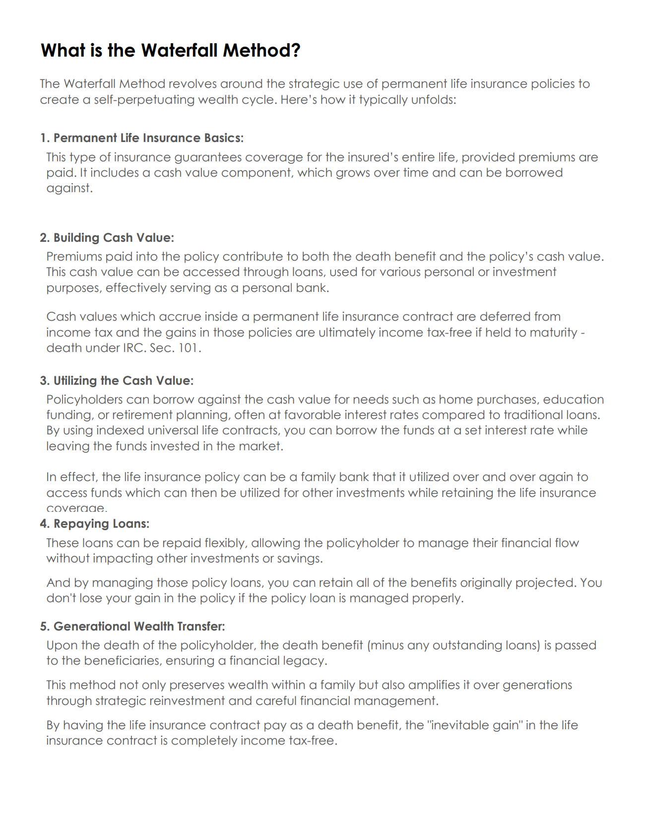 Text explaining the Waterfall Method, including phases like requirements, design, testing, and maintenance.