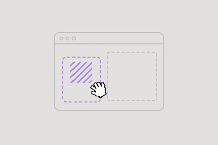A cookie policy button with a cookie on it on a purple background.