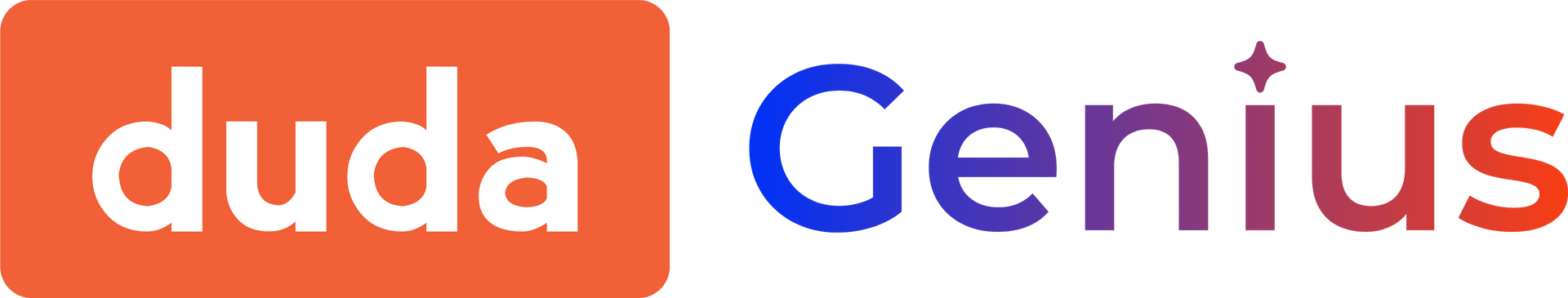 A logo that says duda genius on it